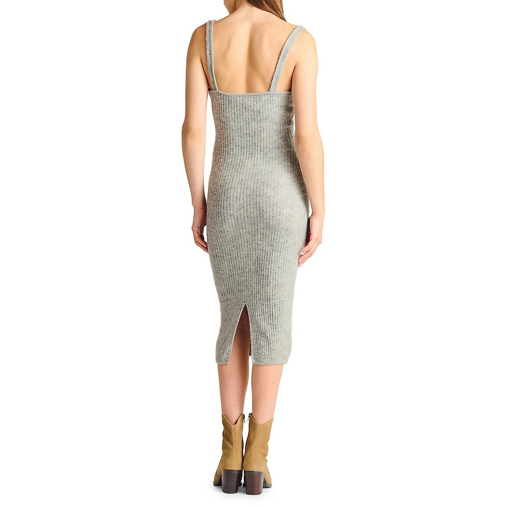 Robe à bretelles en tricot de coton ouaté
