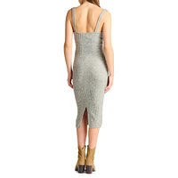 Robe à bretelles en tricot de coton ouaté