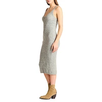 Robe à bretelles en tricot de coton ouaté