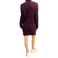 Cabled Mini Sweater Dress