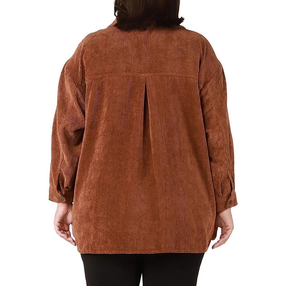 Plus Veste-chemise en velours côtelé