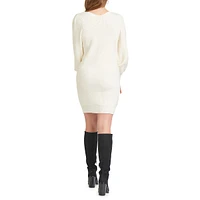 V-Neck Sweater Dress