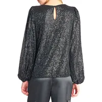 Sequined Puff Top