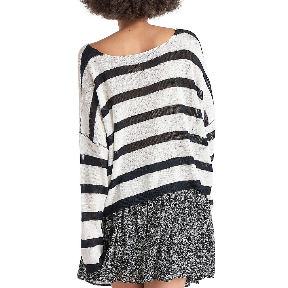 Striped Drop-Shoulder Sweater