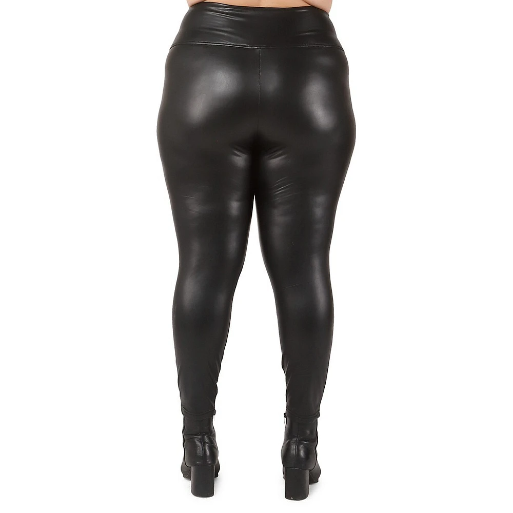 Plus High-Waisted Faux Leather Leggings