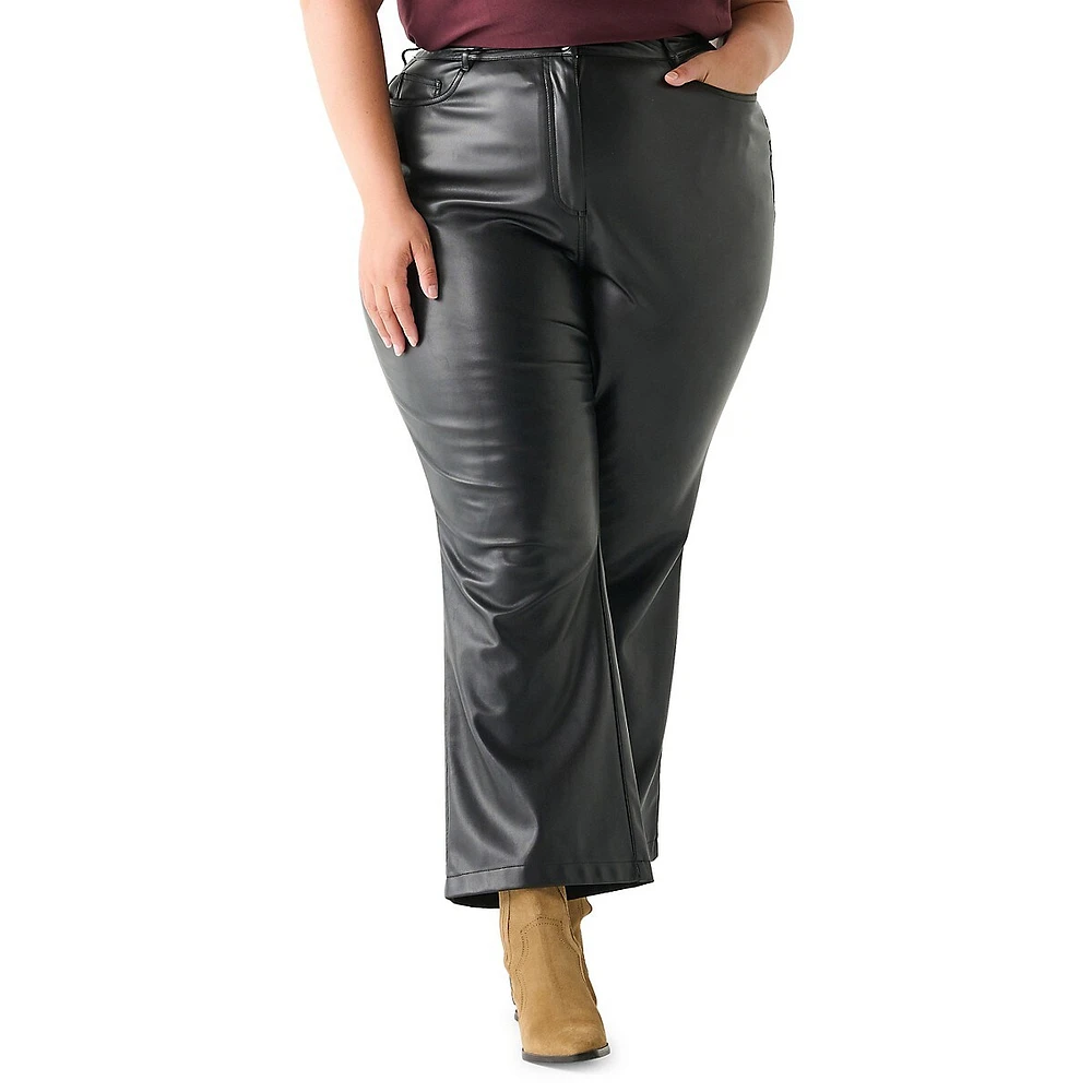 Plus Faux Leather Straight-Leg Pants