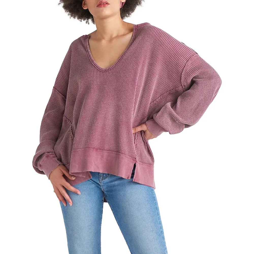 Thermal Waffle-Knit Top