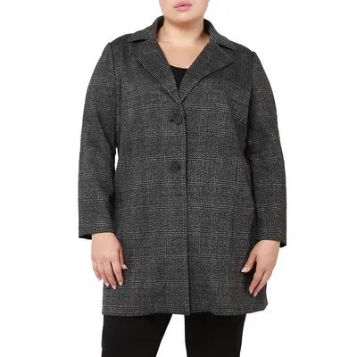 Plus Longline Tweed Blazer