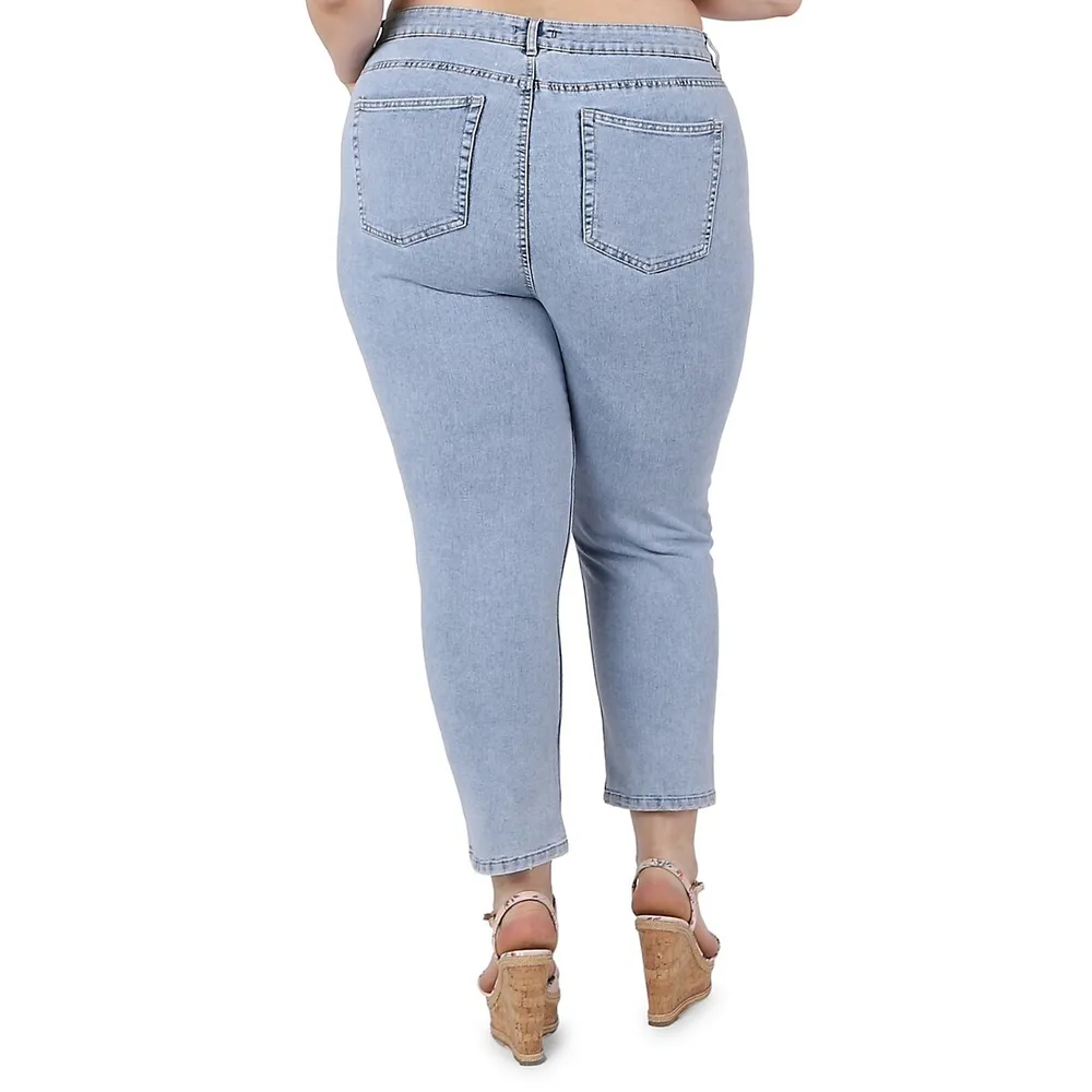 Plus High-Rise Straight-Leg Jeans