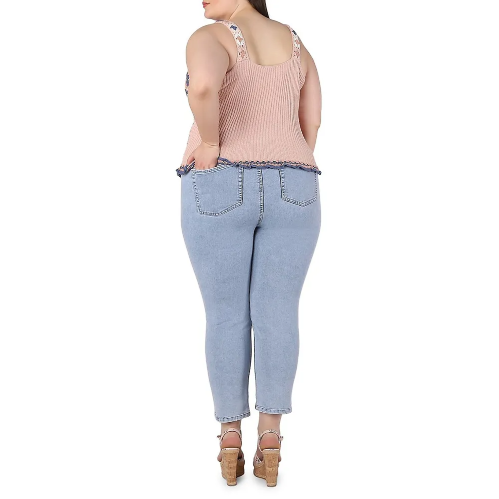 Plus High-Rise Straight-Leg Jeans