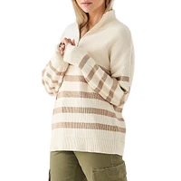 Quarter-Zip Striped Sweater