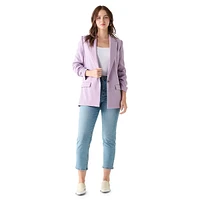 Ruched-Sleeve Blazer