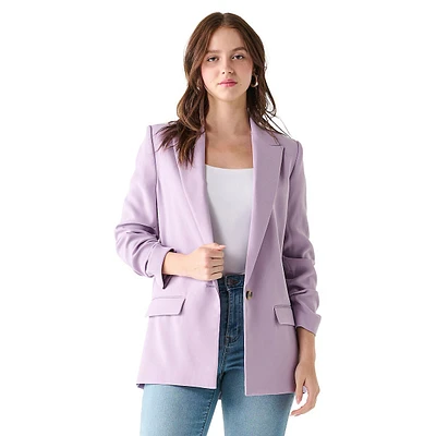 Ruched-Sleeve Blazer