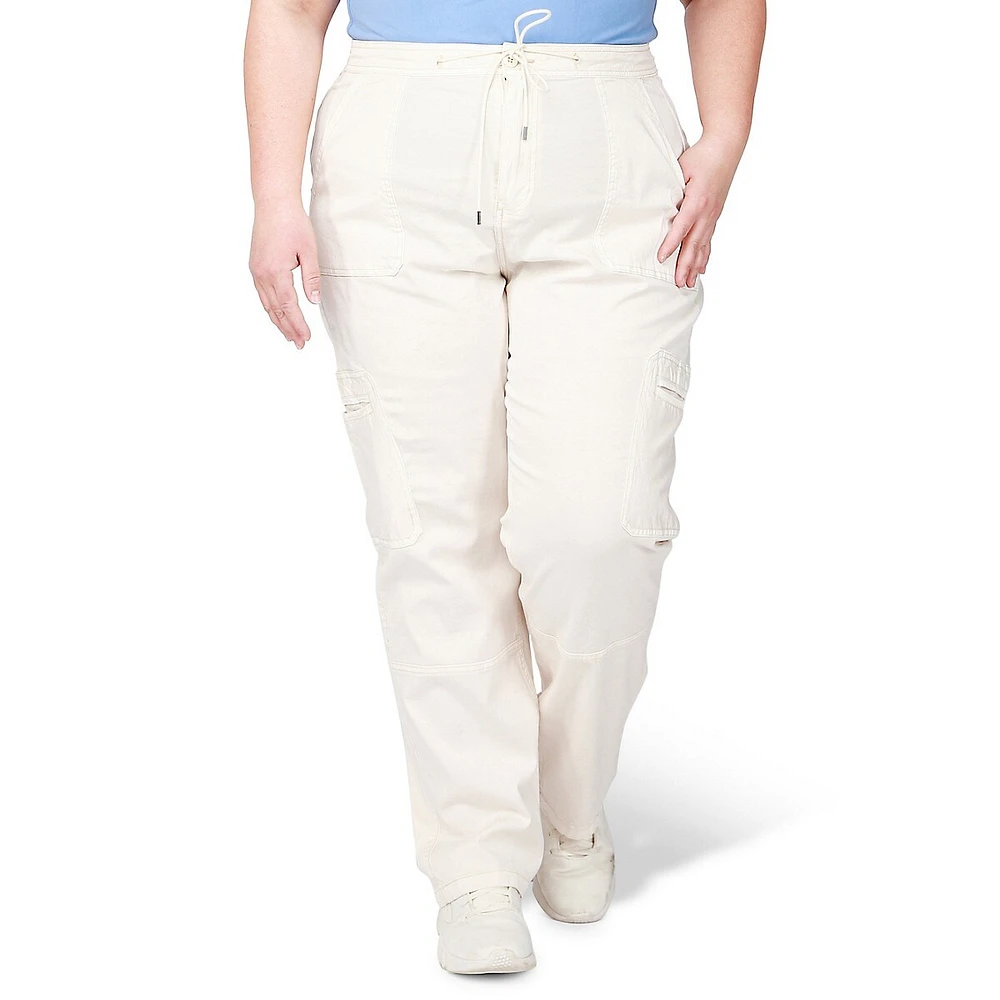 Plus High-Waist Wide-Leg Cargo Pants