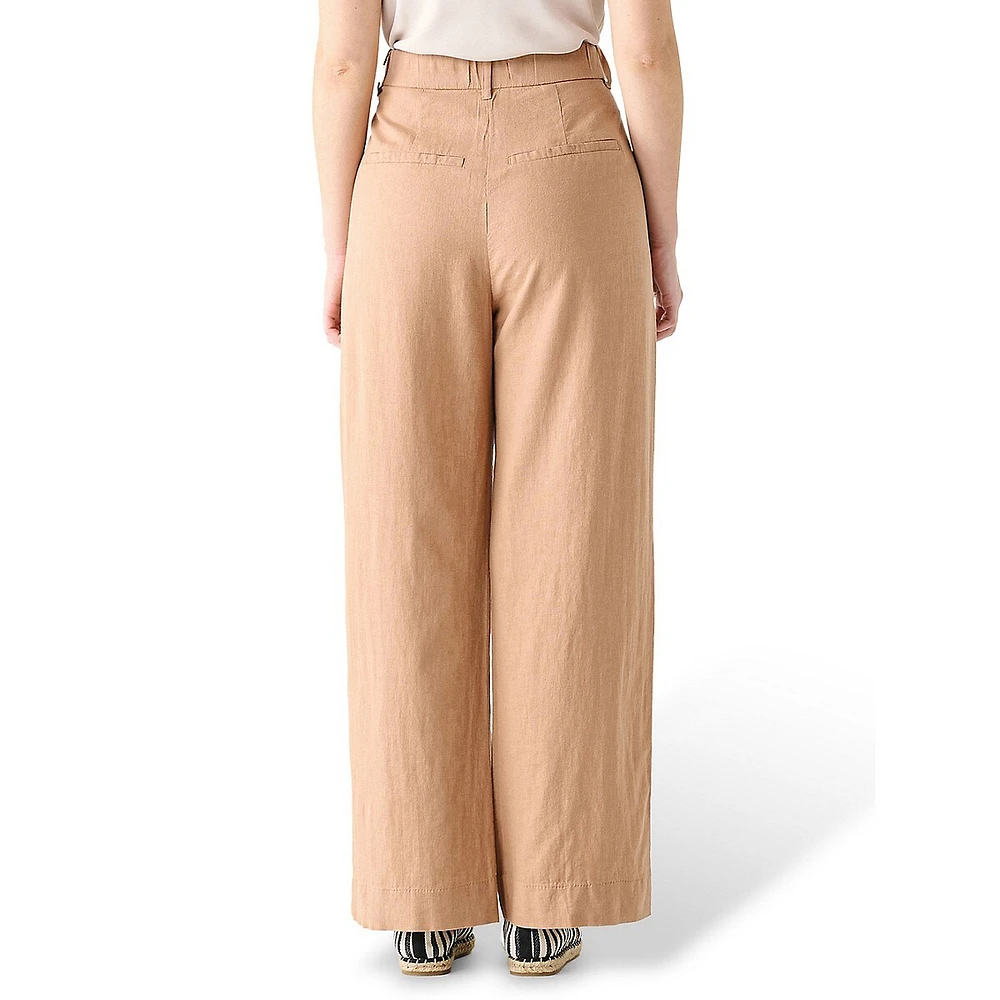 Pleated Wide-Leg Pants