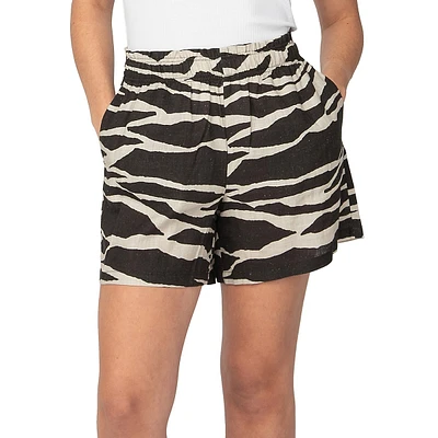 Zebra-Print Pull-On Shorts