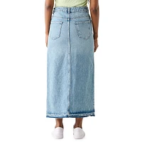 Five-Pocket Long Denim Skirt