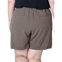 Plus Pleated High-Waist Trouser Shorts