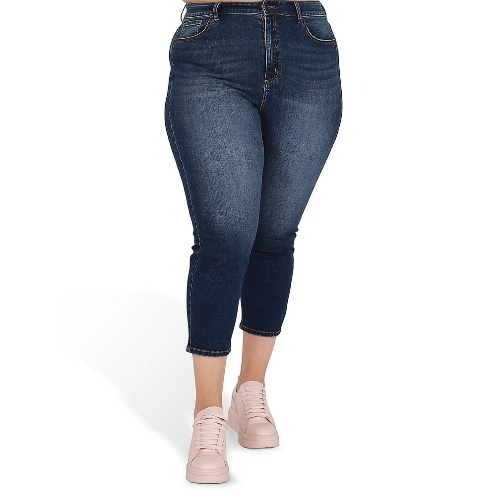 Plus High-Rise, Cropped Skinny Jeans