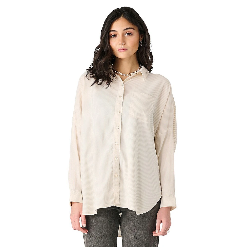 Chemise oversize en rayonne et coton