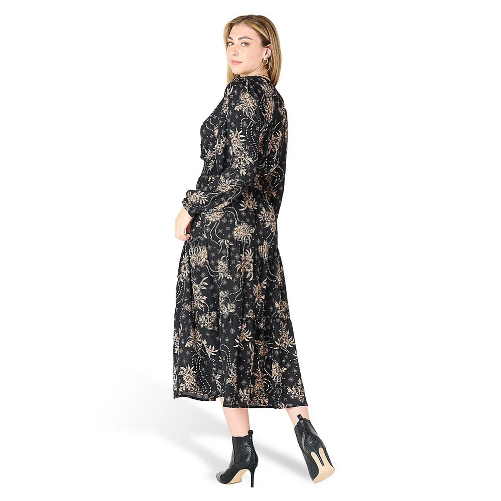 Paisley Surplice Maxi Dress