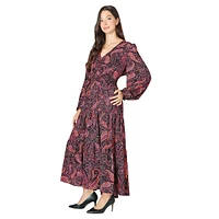 Paisley Surplice Maxi Dress