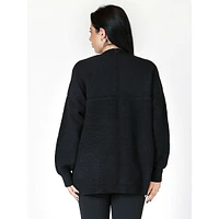 Open-Front Ottoman Knit Cardigan