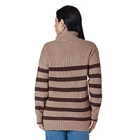 Striped Quarter-Zip Sweater