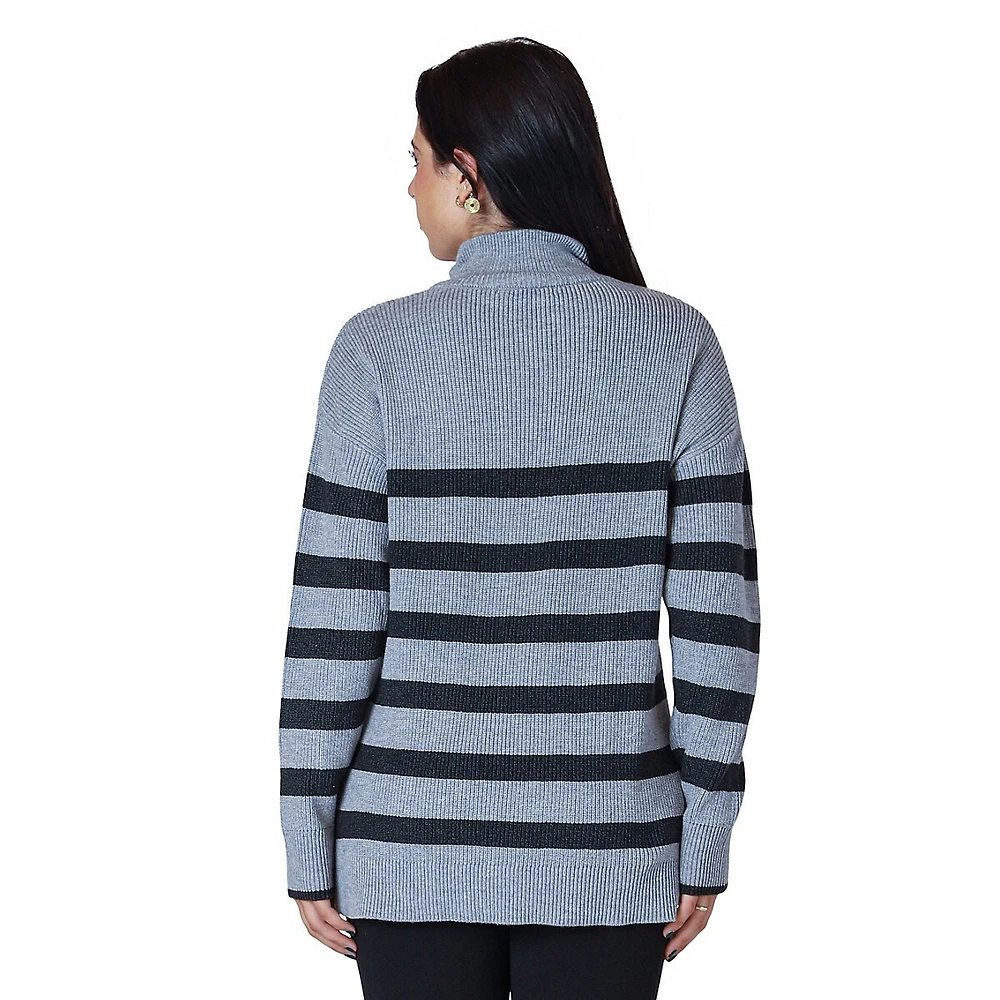 Striped Quarter-Zip Sweater