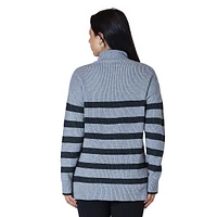 Striped Quarter-Zip Sweater