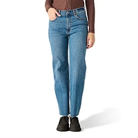 Straight-Leg Frayed-Hem Jeans