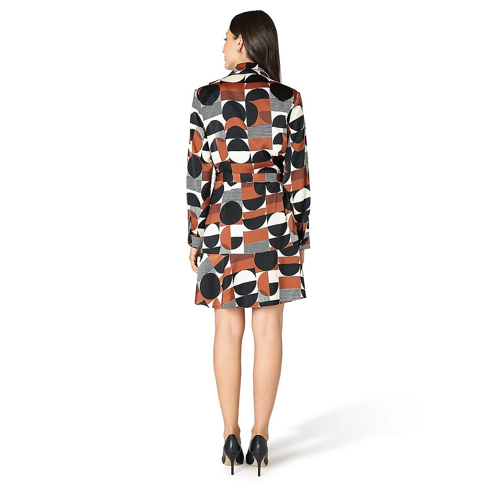 Bold-Print Layered-Effect Dress