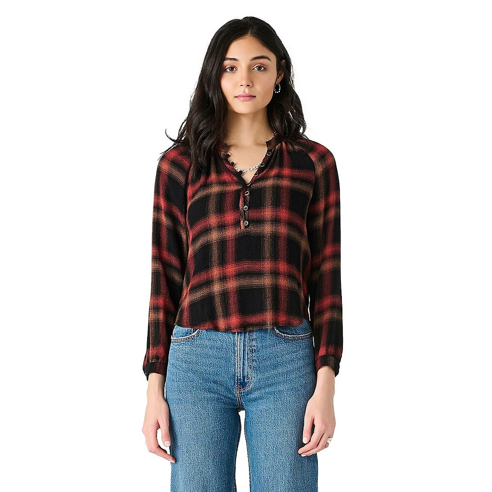 Plaid Long-Sleeve Top