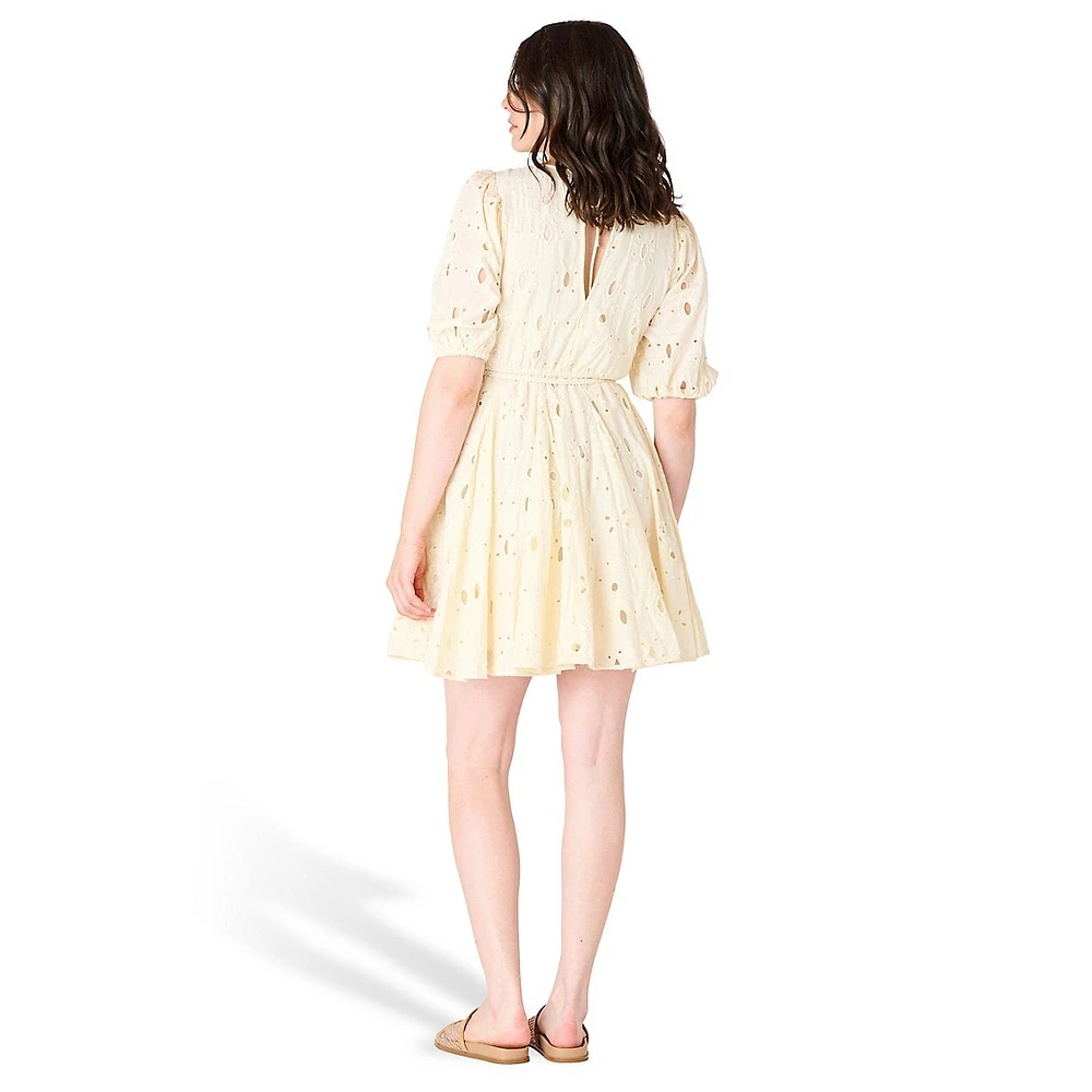 Eyelet Fit-&-Flare Dress