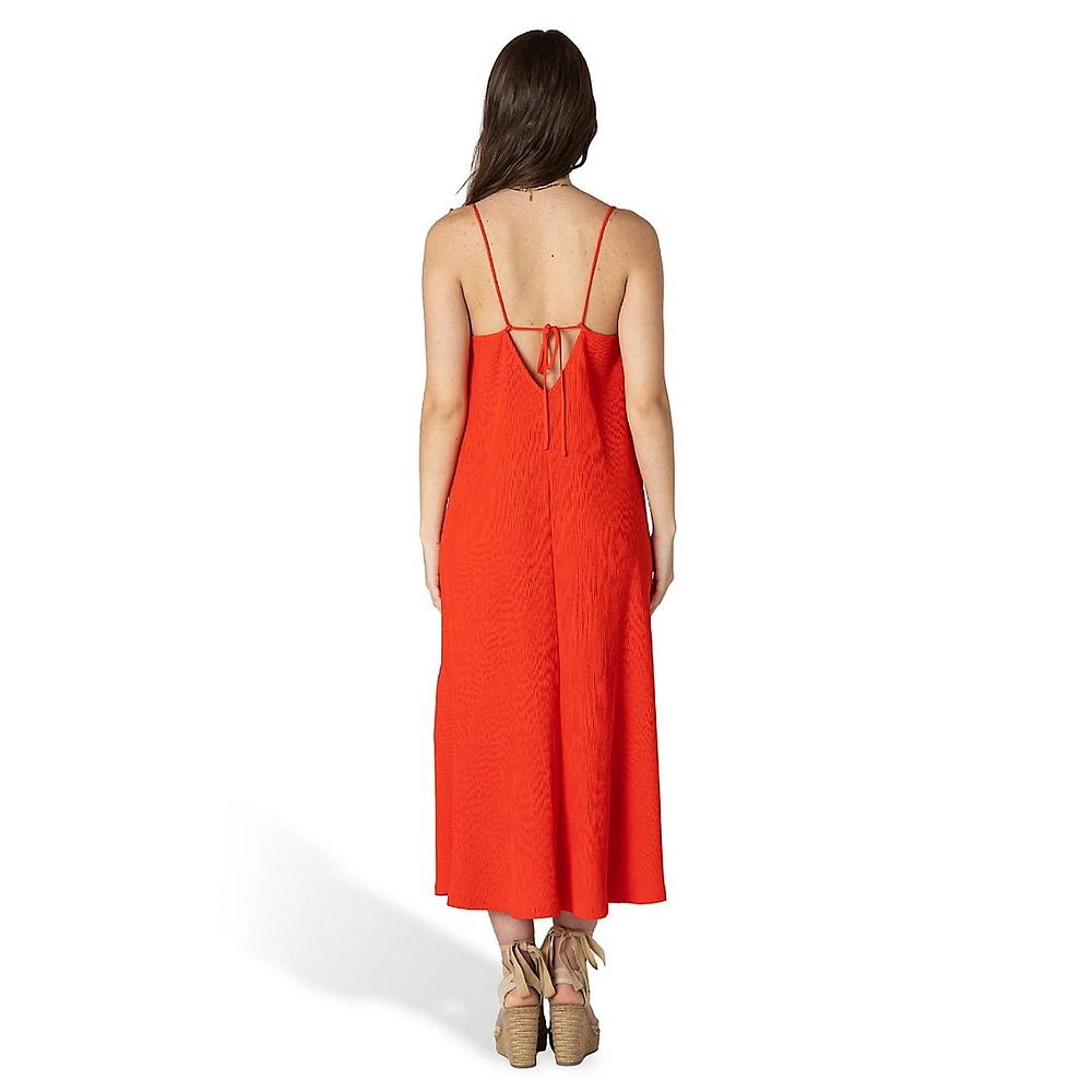 Tie-Back Midi Slip Dress