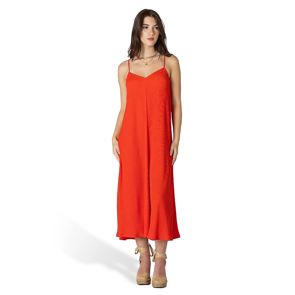 Tie-Back Midi Slip Dress