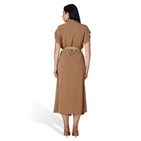 Belted Midi Shiftdress