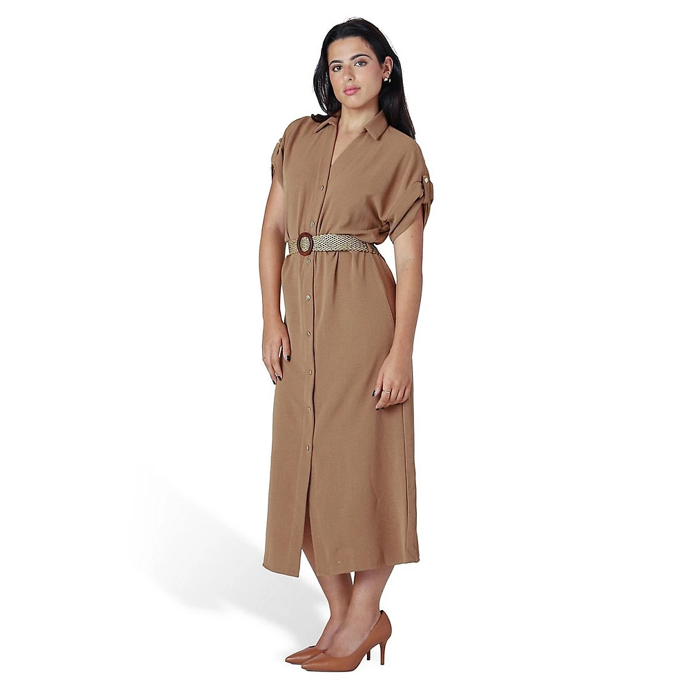 Belted Midi Shiftdress