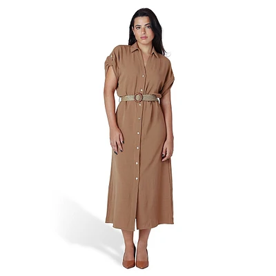 Belted Midi Shiftdress