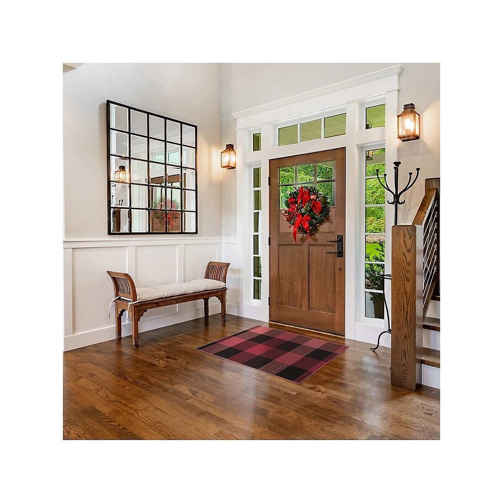 Tapis de vacances lavable - Design à carreaux