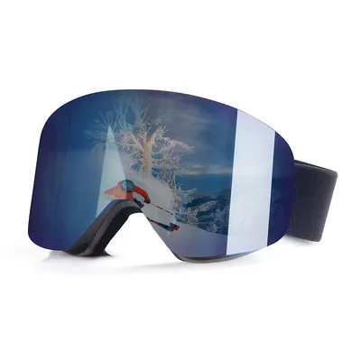 Magnetic Frameless Ski & Snowboard Goggles Dual-layer spherical lens Uv Protection And Otg Design