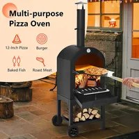 Outdoor Pizza Oven Wood Fire Pizza Maker Grill W/ Pizza Stone & Waterproof Cover