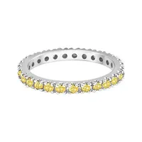 Fancy Yellow Canary Diamond Eternity Ring Band 14k Gold (0.51ct