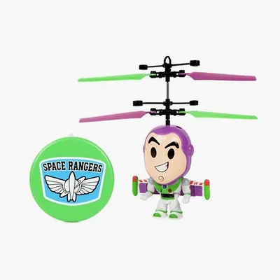 Disney Pixar Licensed Toy Story Buzz Lightyear Big Head Flying Ir Ufo Motion Sensing Helicopter
