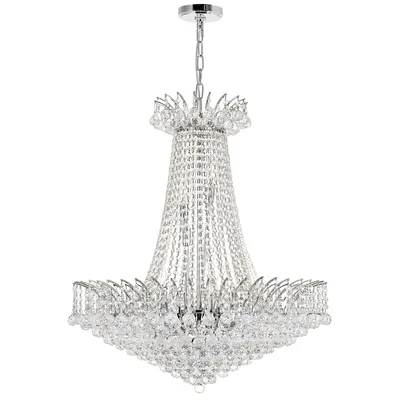 Posh 22 Light Down Chandelier With Chrome Finish