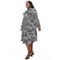Plus Monáe Zebra Print Pocket Flare Dress