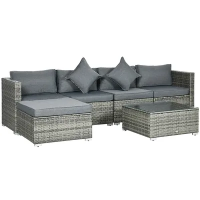 6pcs Rattan Sectional Sofa Set