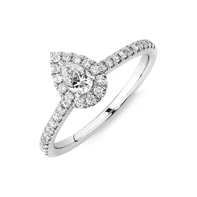 Ring With 0.50 Carat Tw Of Diamonds In 14kt White Gold
