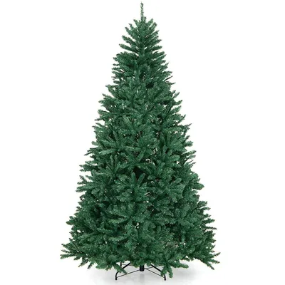 7.5ft Hinged Christmas Tree Unlit Artificial Xmas Decoration W/ 2254 Branch Tips