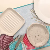 Plastic Placemat Seashells By The Seashore - Set Of 12